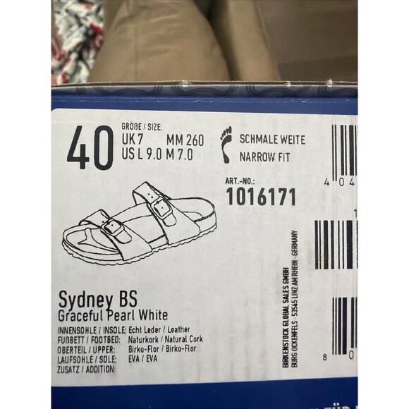 BIRKENSTOCK SYDNEY BIRKO FLOR Size 40 Sandals Graceful Pearl White Nordstrom
